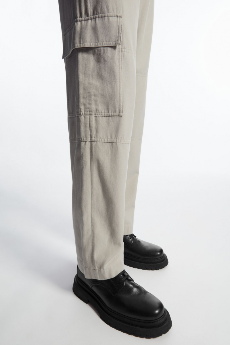 Men's COS Tapered Utility Trousers Grey NZ-10GAVHYDF