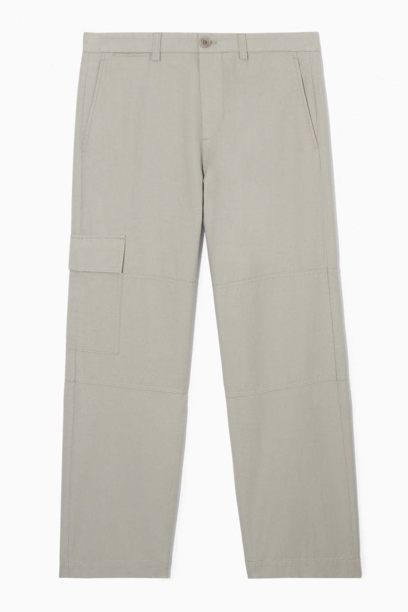 Men's COS Tapered Utility Trousers Grey NZ-10GAVHYDF