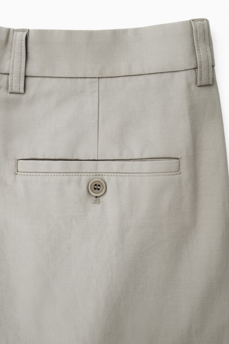 Men's COS Tapered Utility Trousers Grey NZ-10GAVHYDF