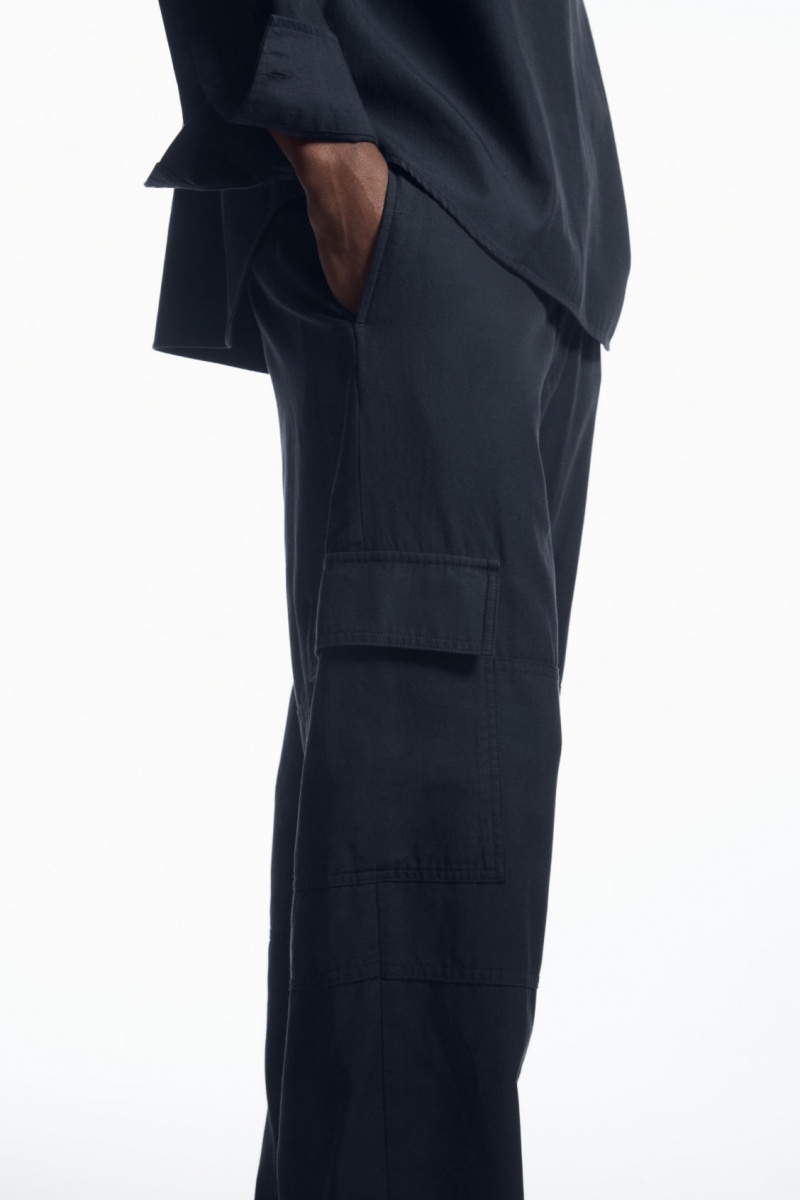 Men's COS Tapered Utility Trousers Navy NZ-09RNGHAMS