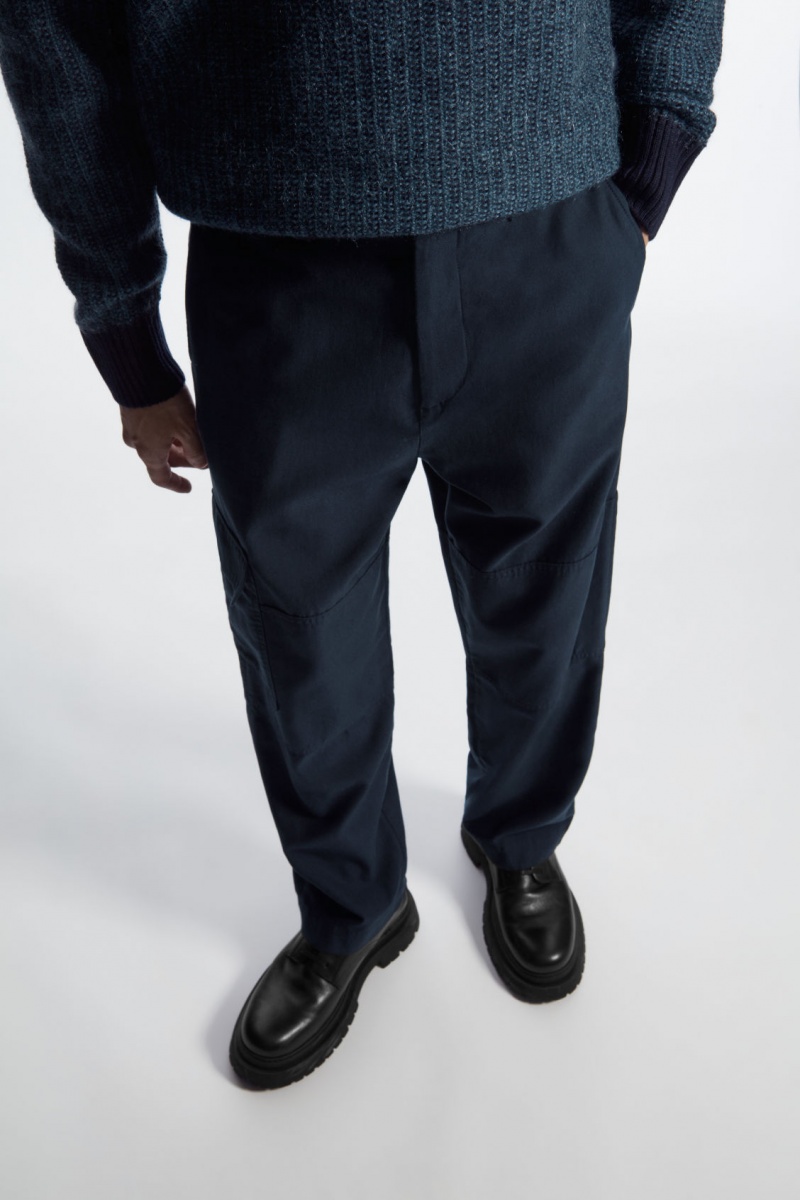 Men's COS Tapered Utility Trousers Navy NZ-09RNGHAMS