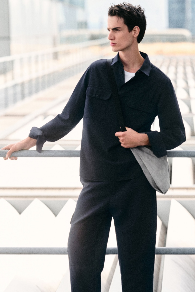 Men's COS Tapered Utility Trousers Navy NZ-09RNGHAMS
