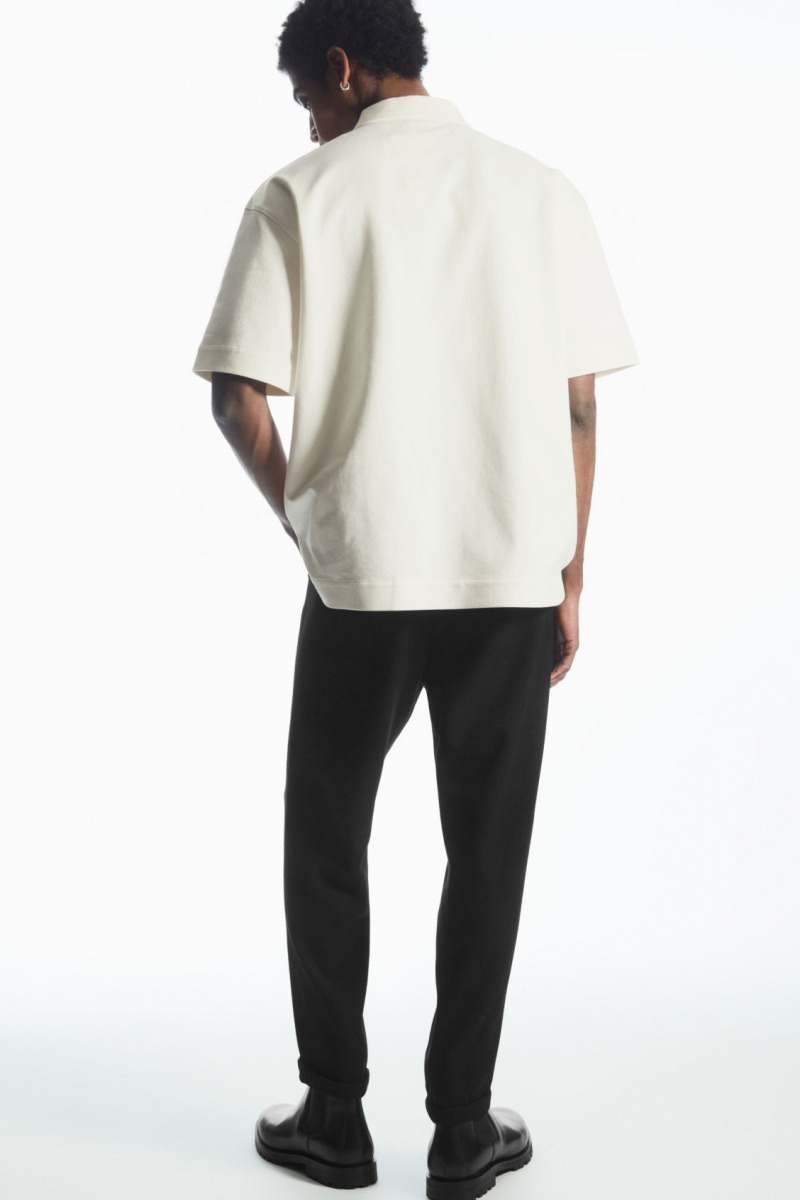 Men's COS Tapered Wool Chino Pants Black NZ-17NHTFRXP