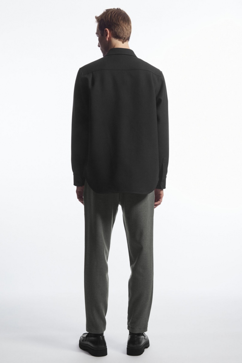Men's COS Tapered Wool Chino Pants Grey NZ-07FHETQRS