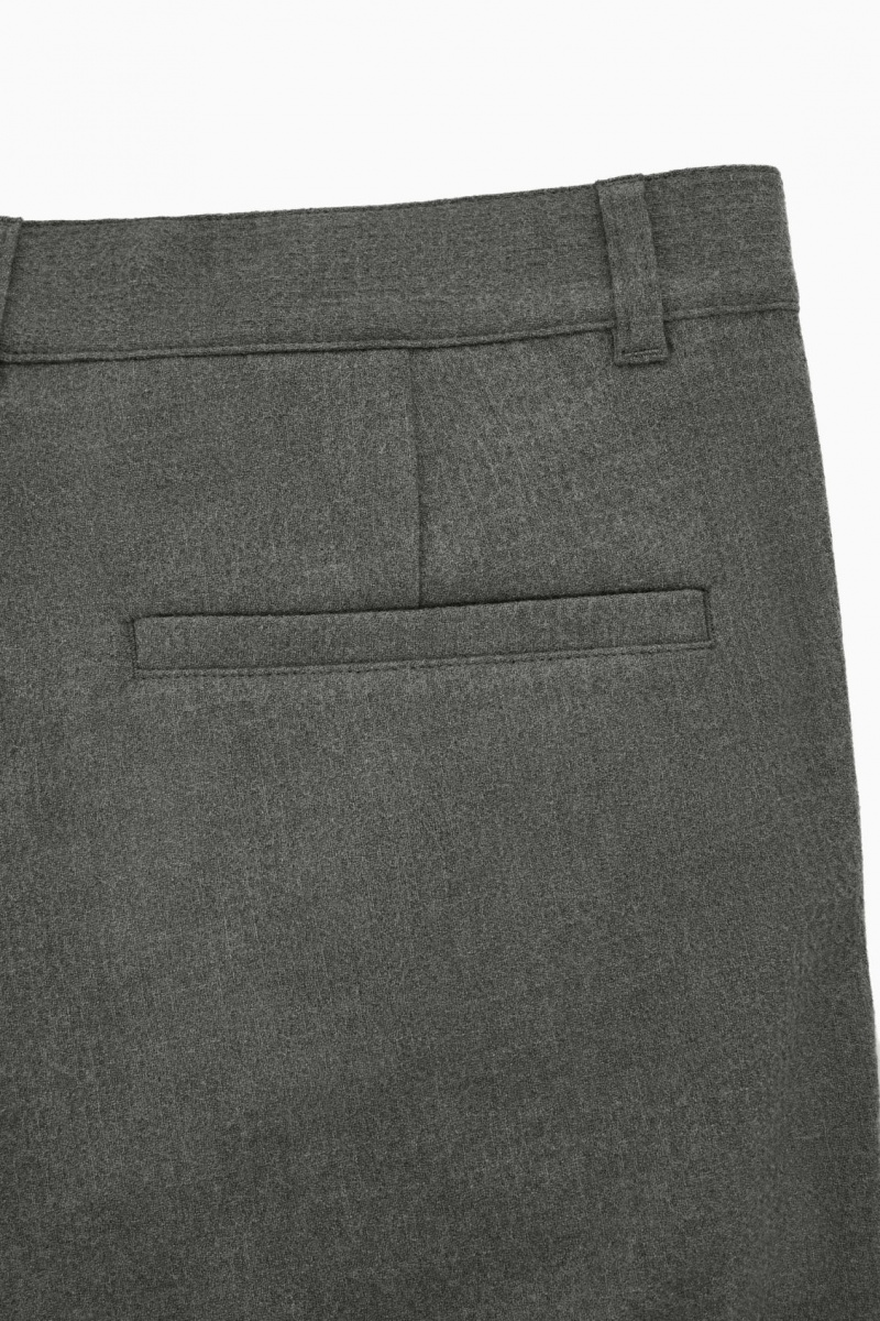 Men's COS Tapered Wool Chino Pants Grey NZ-07FHETQRS