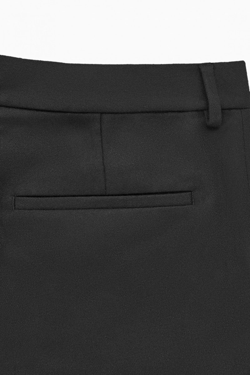 Men's COS Tapered Wool Pants Black NZ-71DMSPOJB