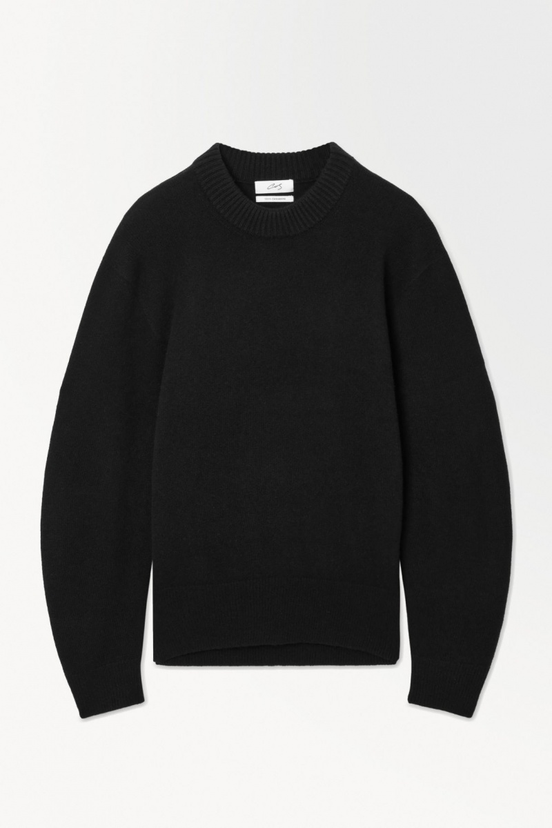 Men's COS The Cashmere Crew-Neck Sweaters Black NZ-40PLEZNCK