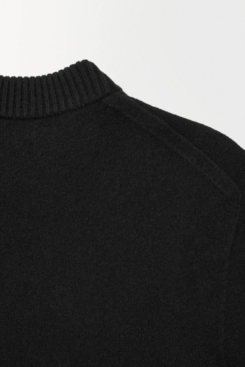 Men's COS The Cashmere Crew-Neck Sweaters Black NZ-40PLEZNCK