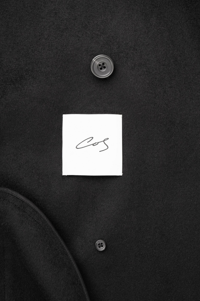 Men's COS The Double-Breasted Wool Coats Black NZ-01DLZMPKC