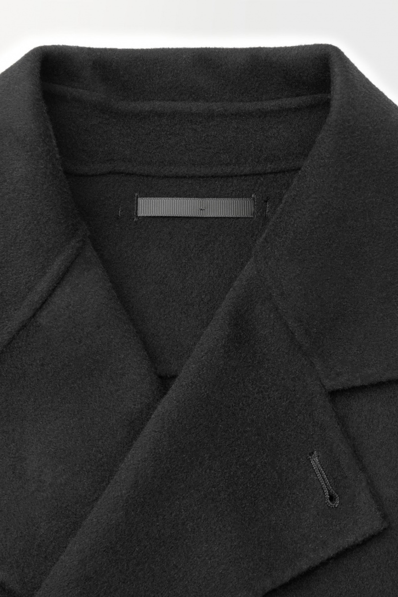 Men's COS The Double-Breasted Wool Coats Black NZ-01DLZMPKC