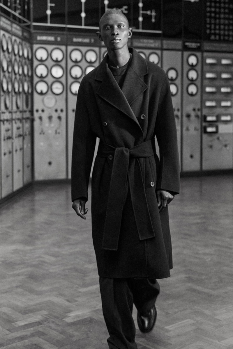 Men's COS The Double-Breasted Wool Coats Black NZ-01DLZMPKC
