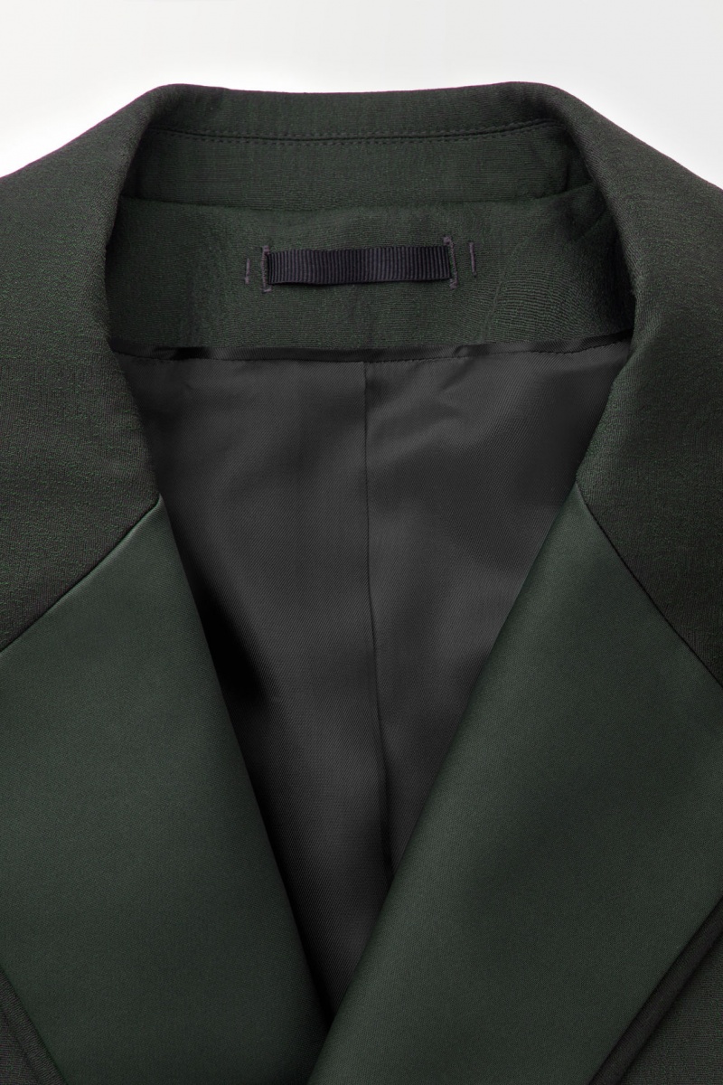Men's COS The Double-Breasted Wool Tuxedo Jackets Dark Green NZ-68XZEMAWR