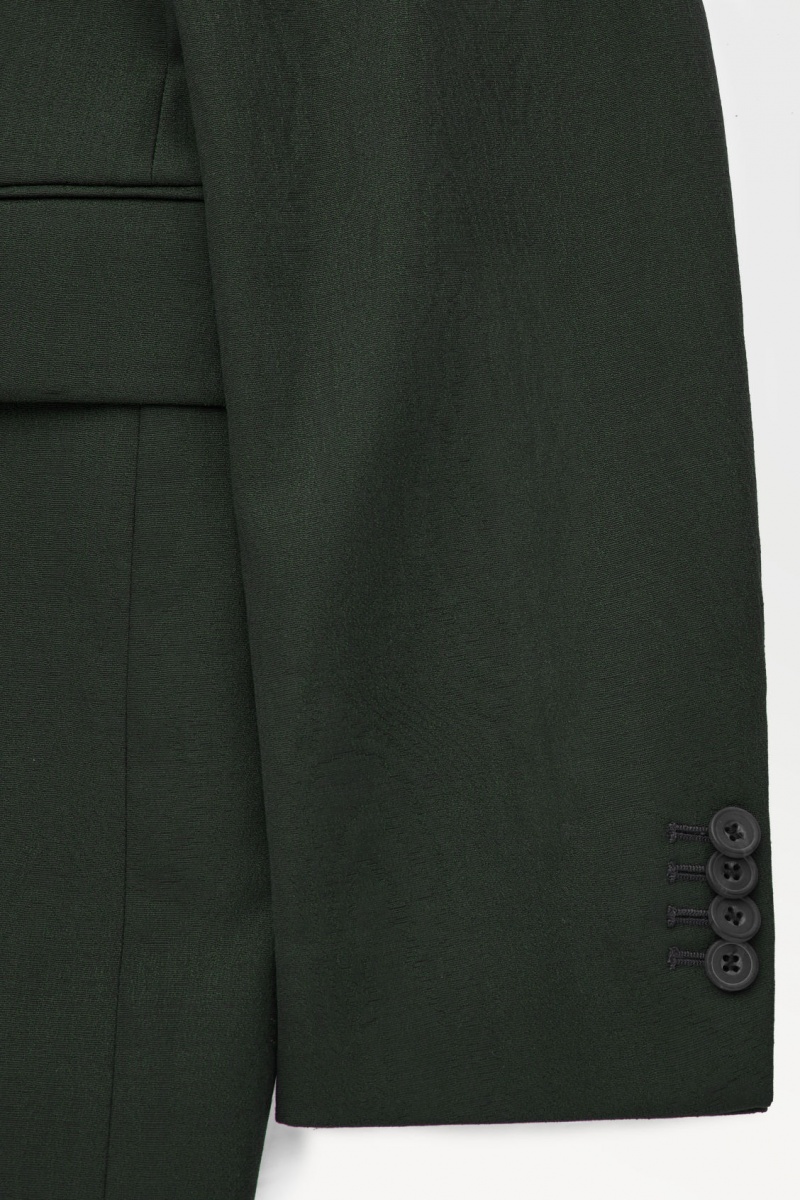 Men's COS The Double-Breasted Wool Tuxedo Jackets Dark Green NZ-68XZEMAWR