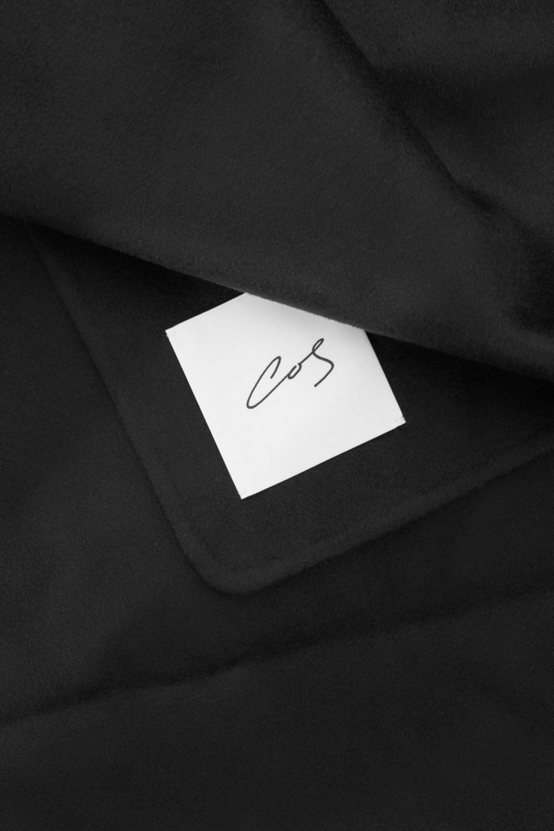 Men's COS The Double-Faced Wool Scarf Black NZ-26WKSGRNA