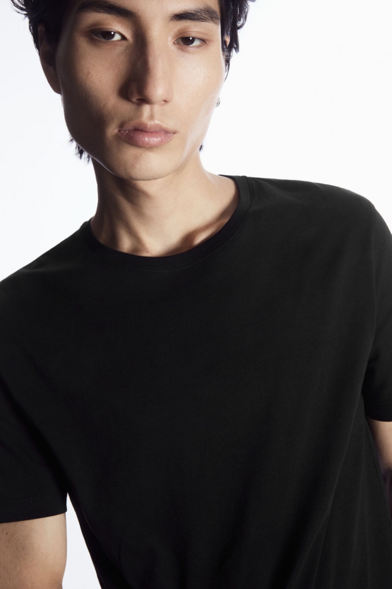 Men's COS The Extra Fine T-Shirt Black NZ-14VZNUSMI