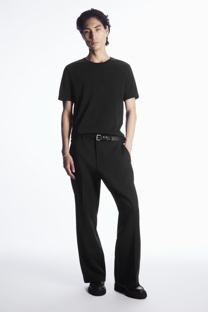 Men's COS The Extra Fine T-Shirt Black NZ-14VZNUSMI