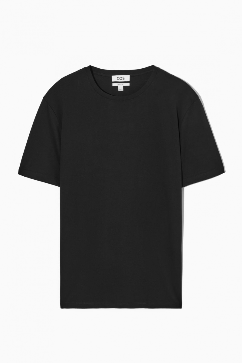 Men's COS The Extra Fine T-Shirt Black NZ-14VZNUSMI