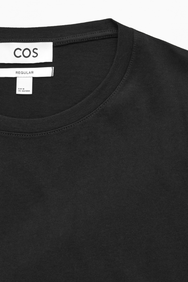 Men's COS The Extra Fine T-Shirt Black NZ-14VZNUSMI