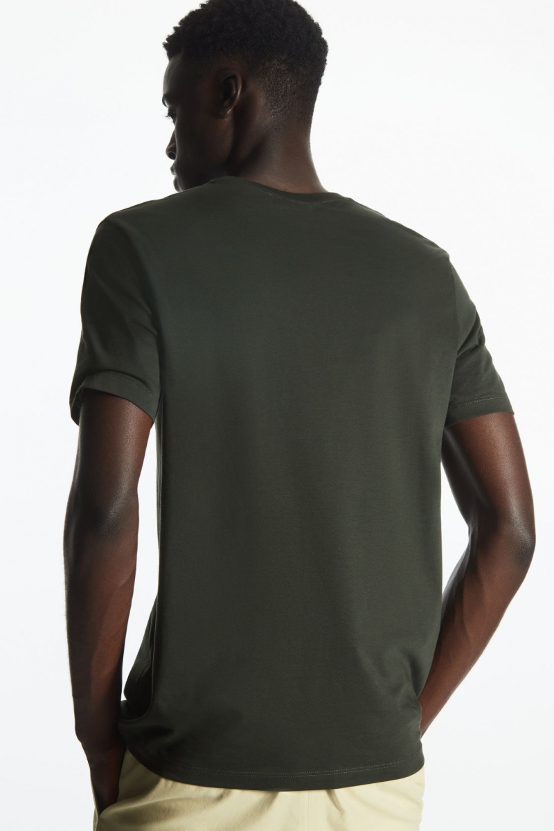 Men's COS The Extra Fine T-Shirt Dark Green NZ-12UDOSKXY