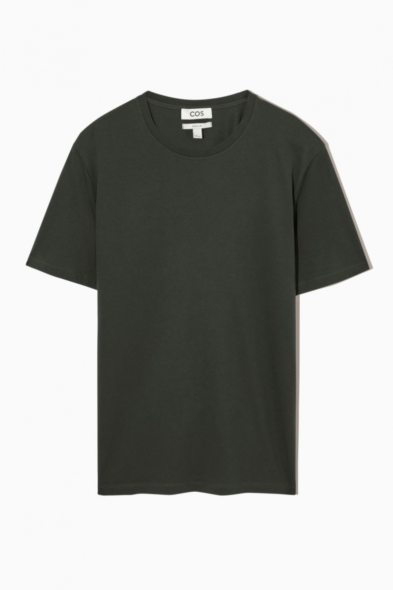 Men's COS The Extra Fine T-Shirt Dark Green NZ-12UDOSKXY