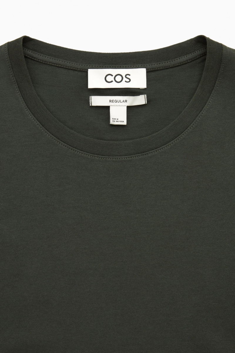 Men's COS The Extra Fine T-Shirt Dark Green NZ-12UDOSKXY