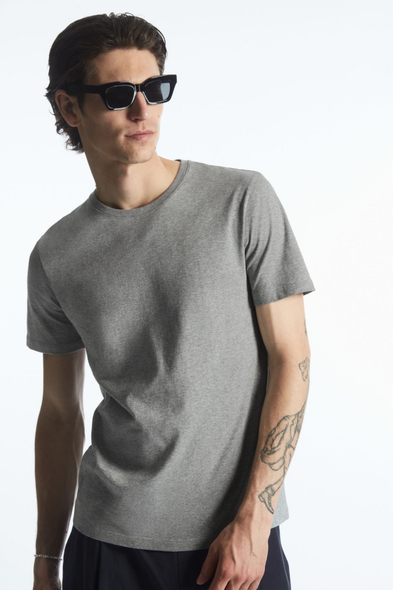 Men's COS The Extra Fine T-Shirt Grey NZ-01KHUMSJA