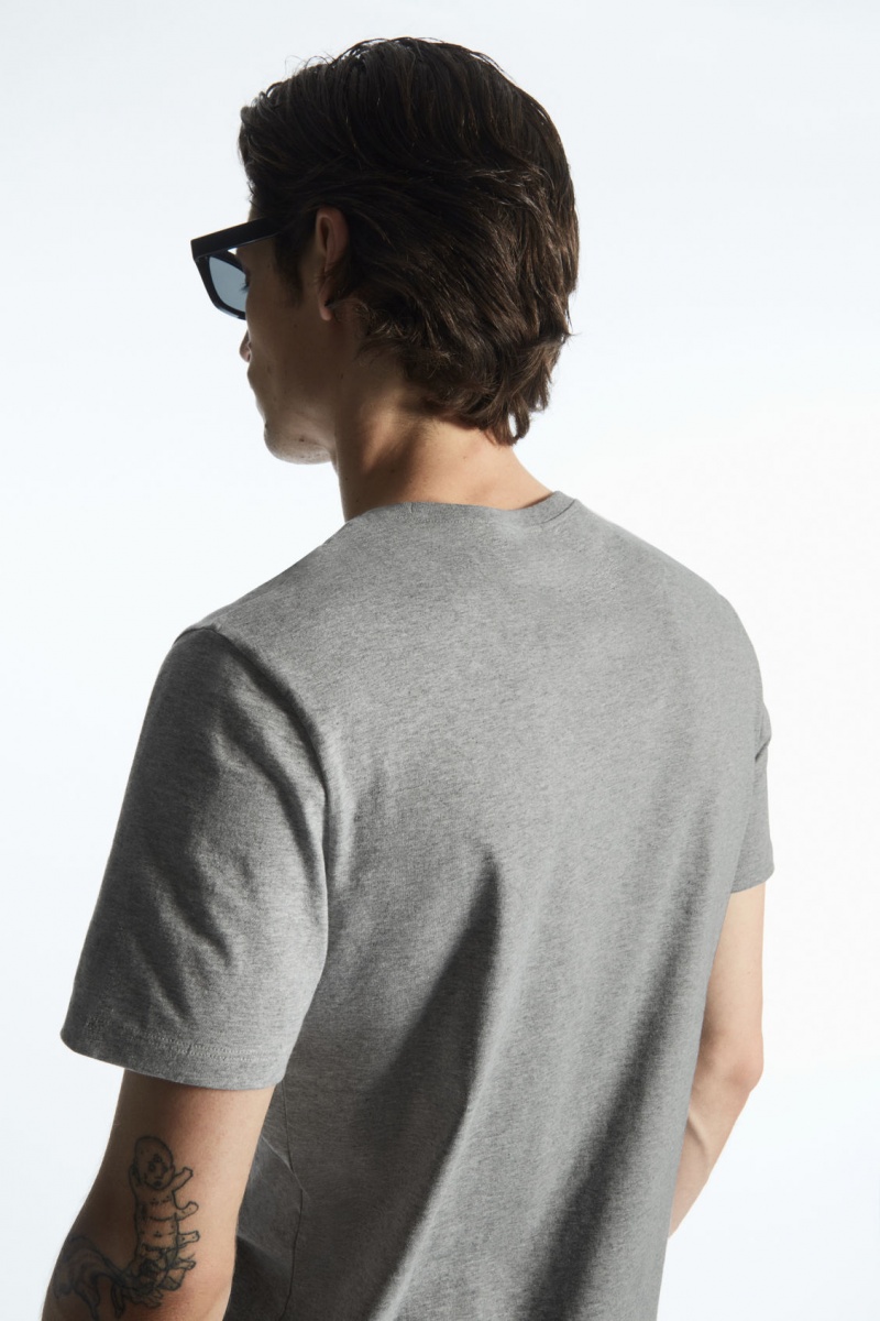 Men's COS The Extra Fine T-Shirt Grey NZ-01KHUMSJA