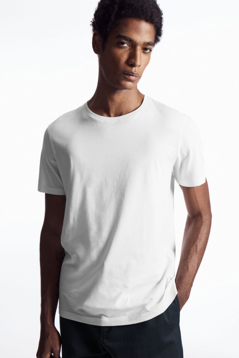 Men\'s COS The Extra Fine T-Shirt White NZ-10PQKMBWR