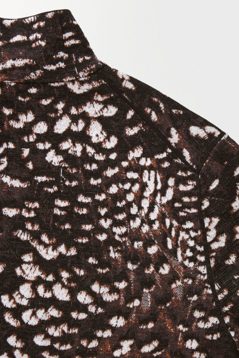 Men's COS The Feather-Jacquard Sweaters Dark Brown NZ-65JFQOMZV