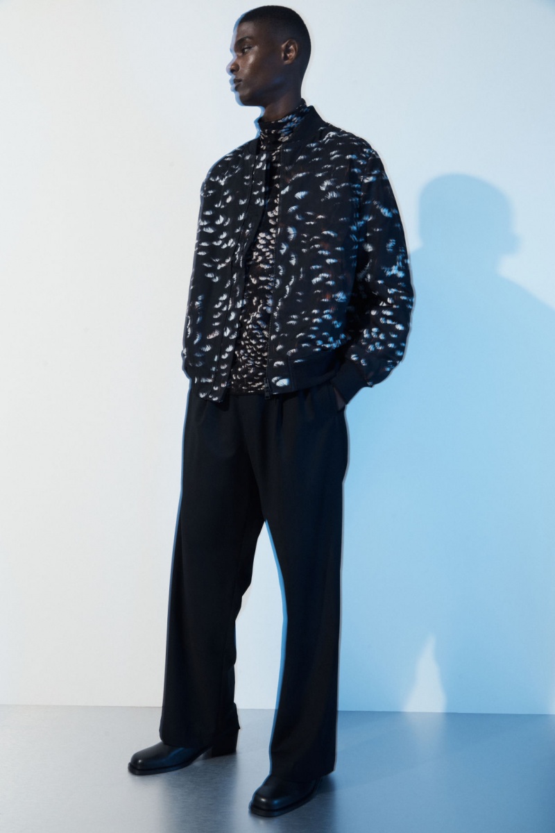 Men's COS The Feather-Print Bomber Jackets Black NZ-68KJDMZBC