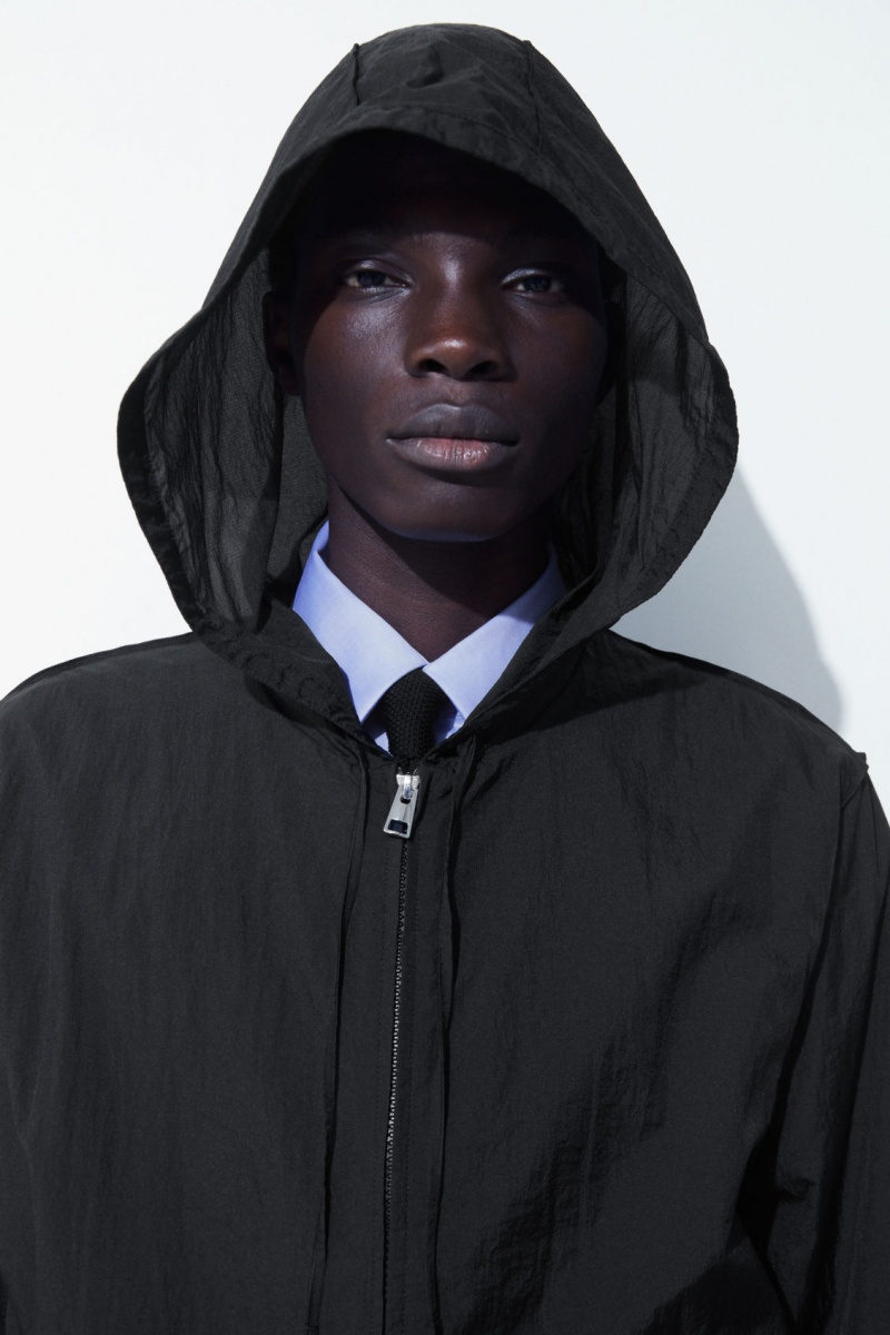 Men's COS The Hooded Blouson Jackets Black NZ-94QWRLKTJ