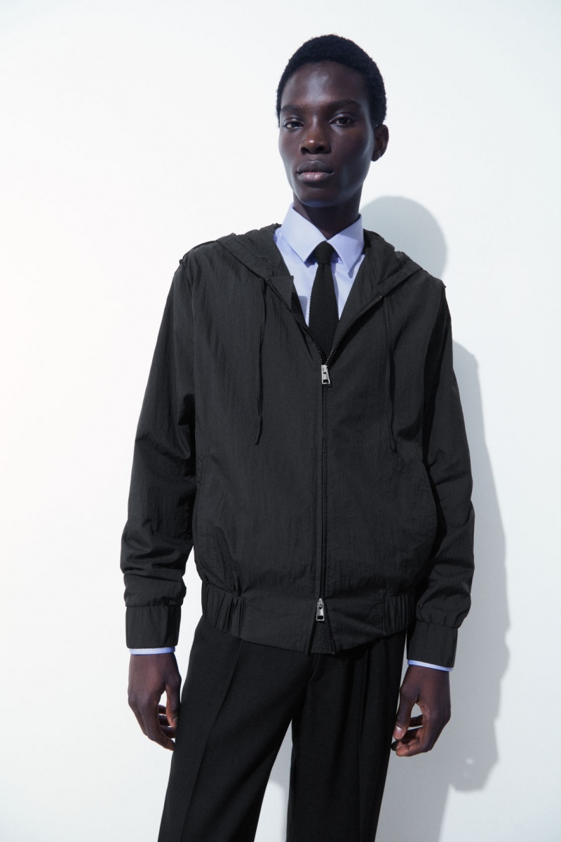 Men's COS The Hooded Blouson Jackets Black NZ-94QWRLKTJ