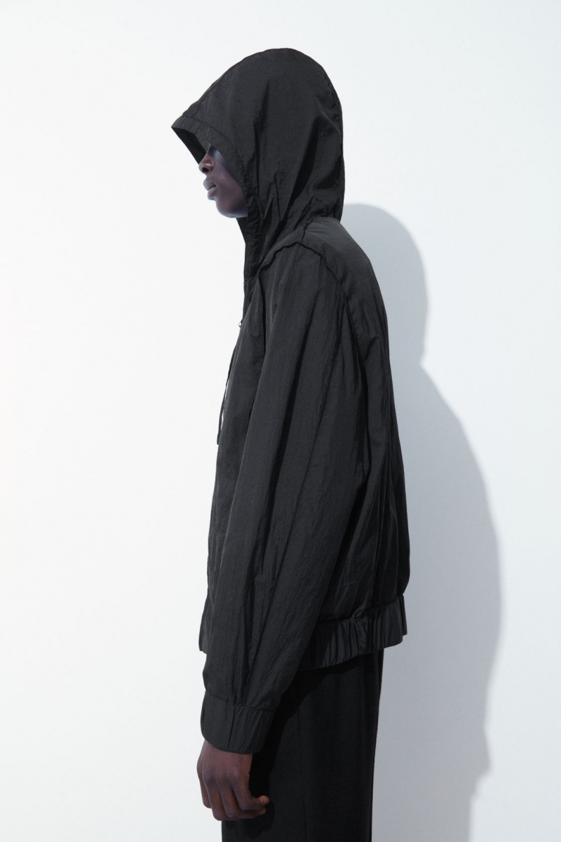 Men's COS The Hooded Blouson Jackets Black NZ-94QWRLKTJ