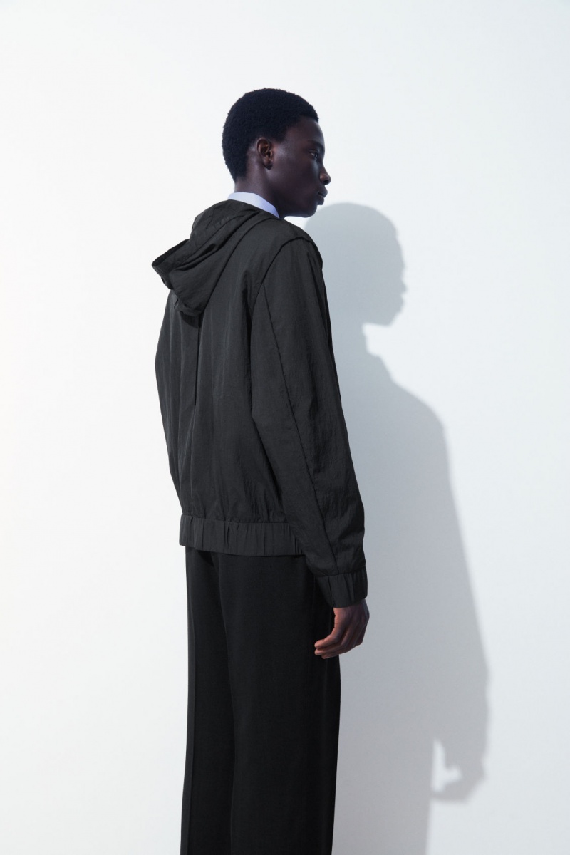 Men's COS The Hooded Blouson Jackets Black NZ-94QWRLKTJ