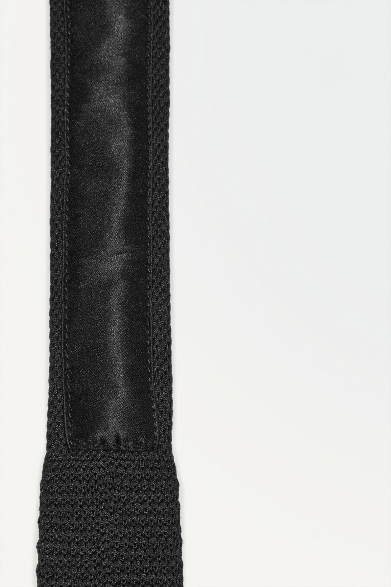 Men's COS The Knitted Silk Ties Black NZ-79TEYHNDZ