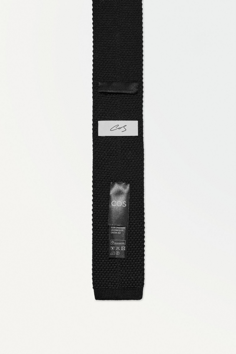 Men's COS The Knitted Silk Ties Black NZ-79TEYHNDZ