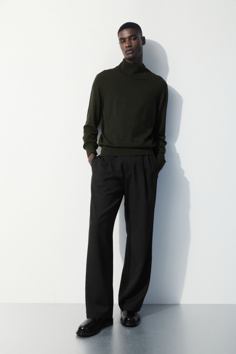 Men's COS The Merino Wool Roll-Neck Sweaters Dark Green NZ-85TAGIHDU
