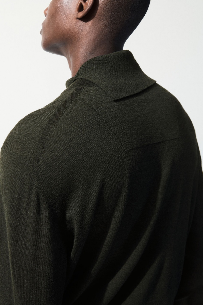 Men's COS The Merino Wool Roll-Neck Sweaters Dark Green NZ-85TAGIHDU