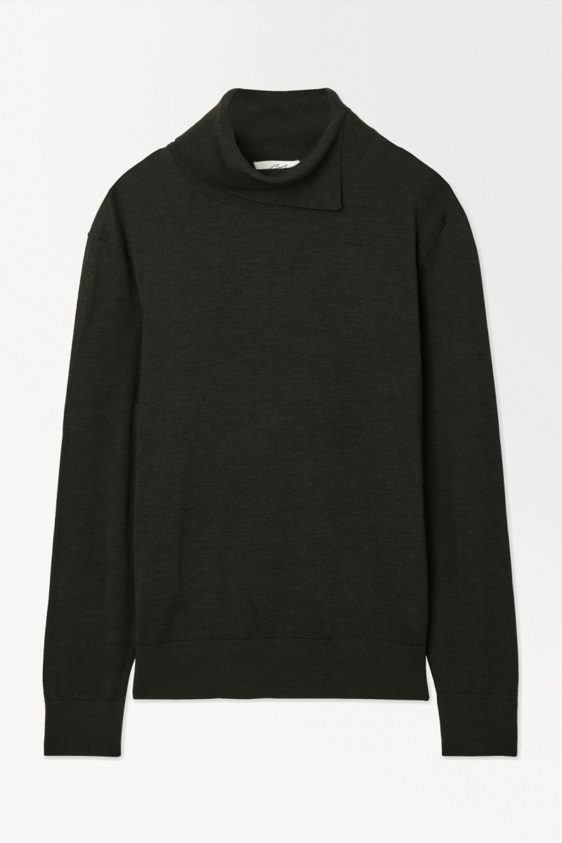 Men's COS The Merino Wool Roll-Neck Sweaters Dark Green NZ-85TAGIHDU