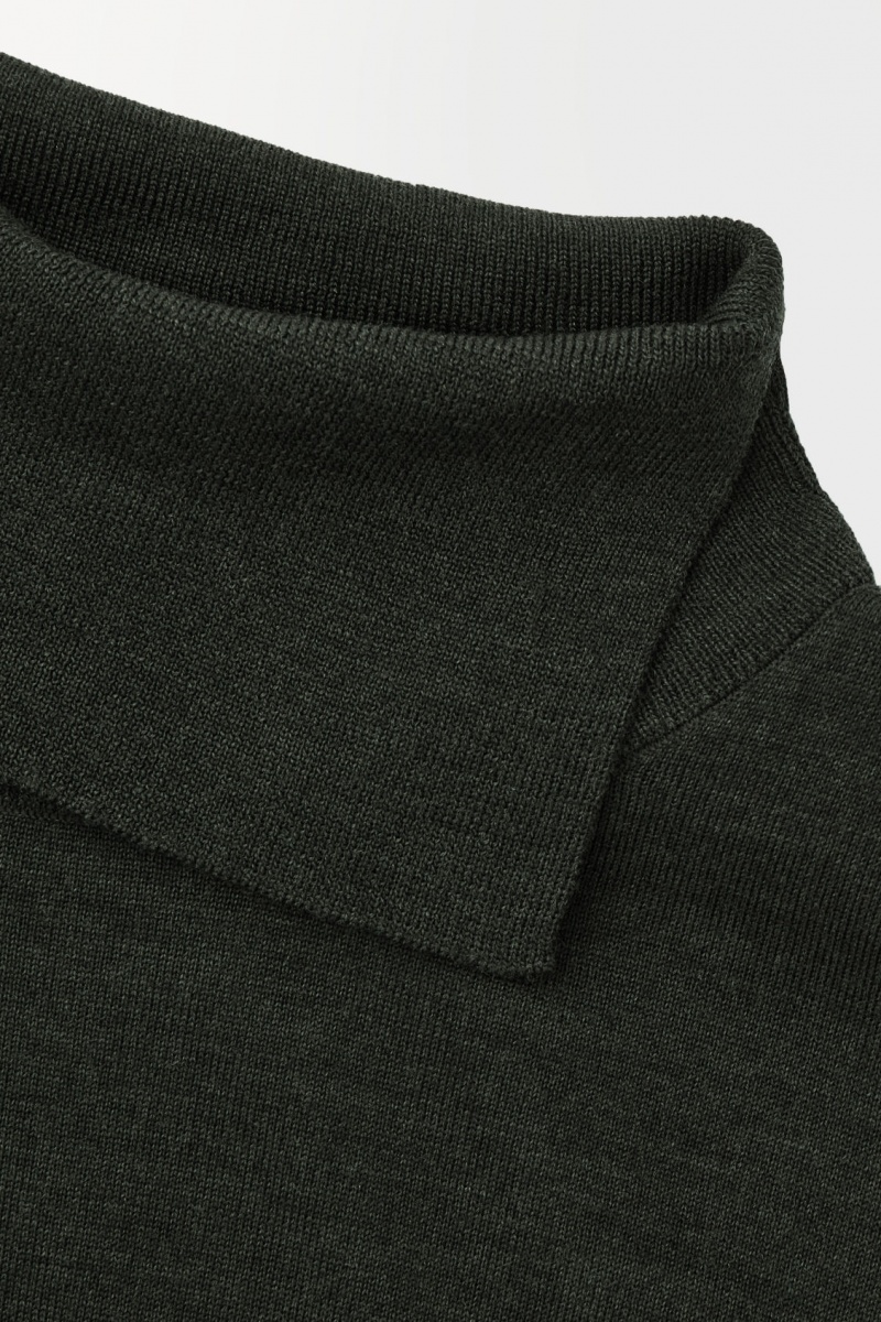 Men's COS The Merino Wool Roll-Neck Sweaters Dark Green NZ-85TAGIHDU