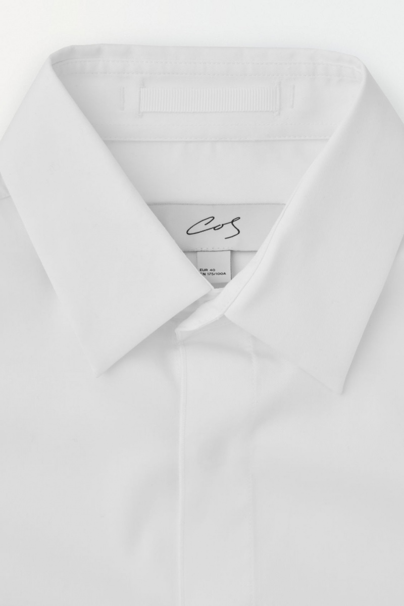 Men's COS The Minimal Tailored Shirts White NZ-37KRZTWOI
