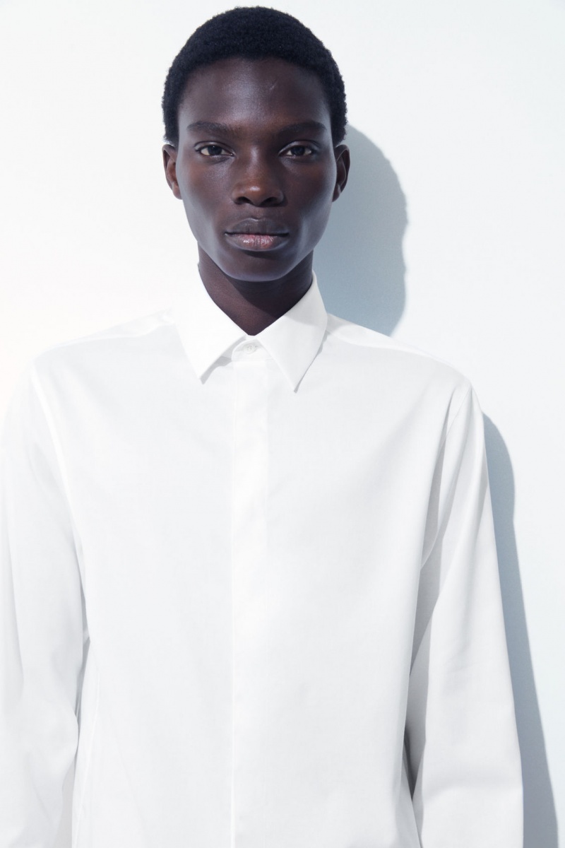 Men's COS The Minimal Tailored Shirts White NZ-37KRZTWOI