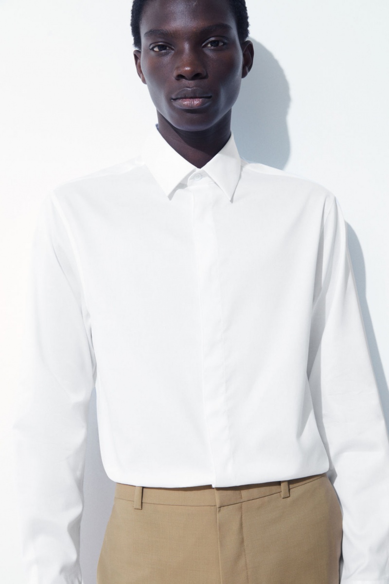 Men's COS The Minimal Tailored Shirts White NZ-37KRZTWOI