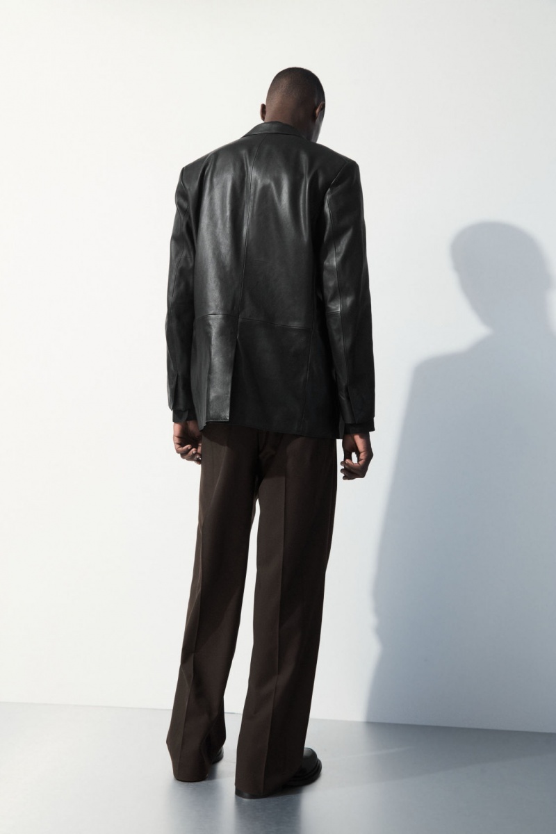 Men's COS The Pleated Wool Pants Dark Brown NZ-89RHGUAVP