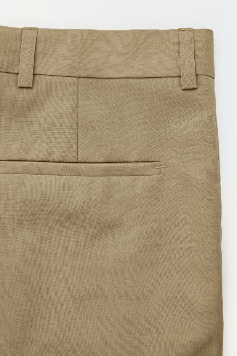Men's COS The Straight-Leg Wool Trousers Beige NZ-04NLSWURM