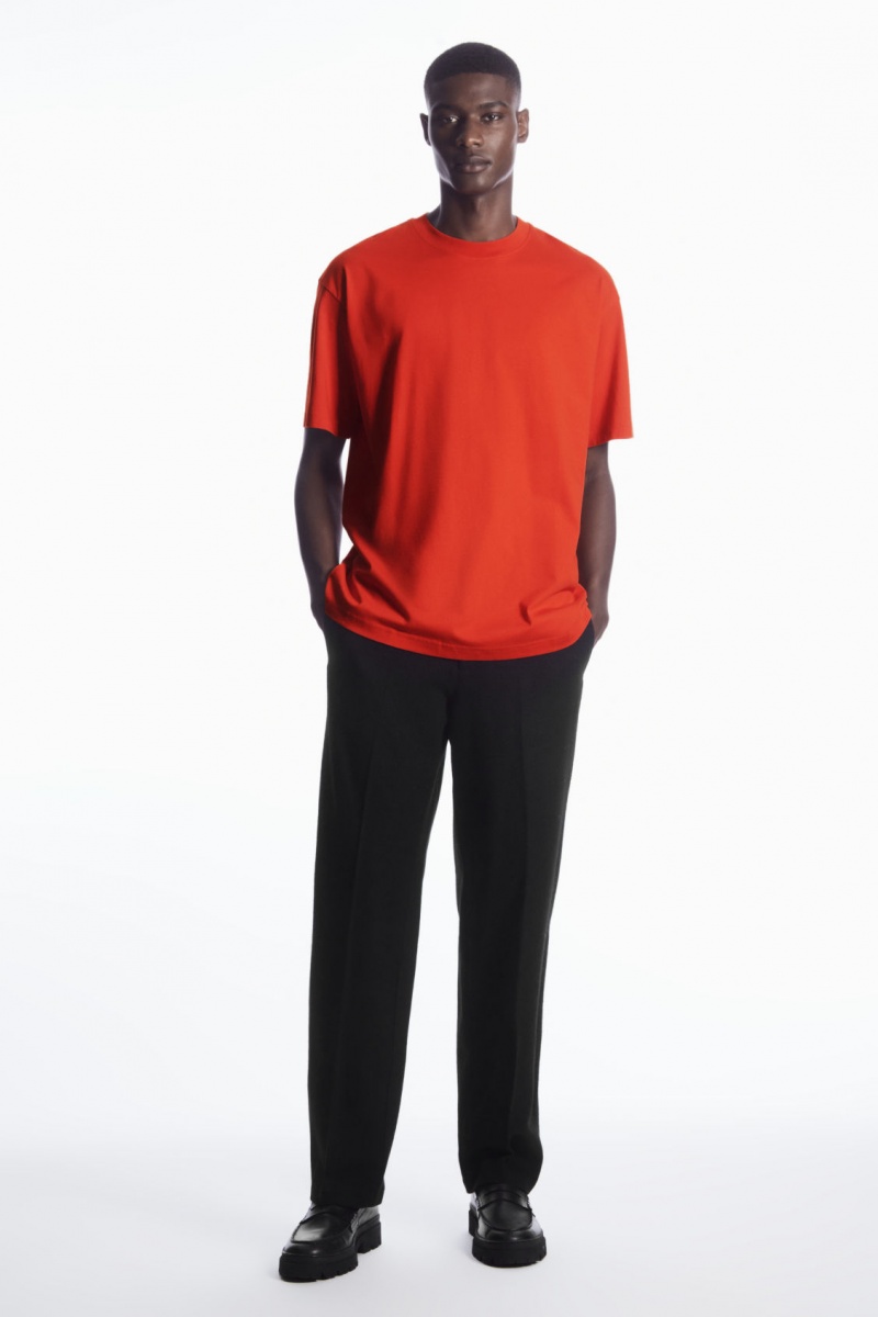 Men's COS The Super Slouch T-Shirt Orange NZ-34MWYQTHJ