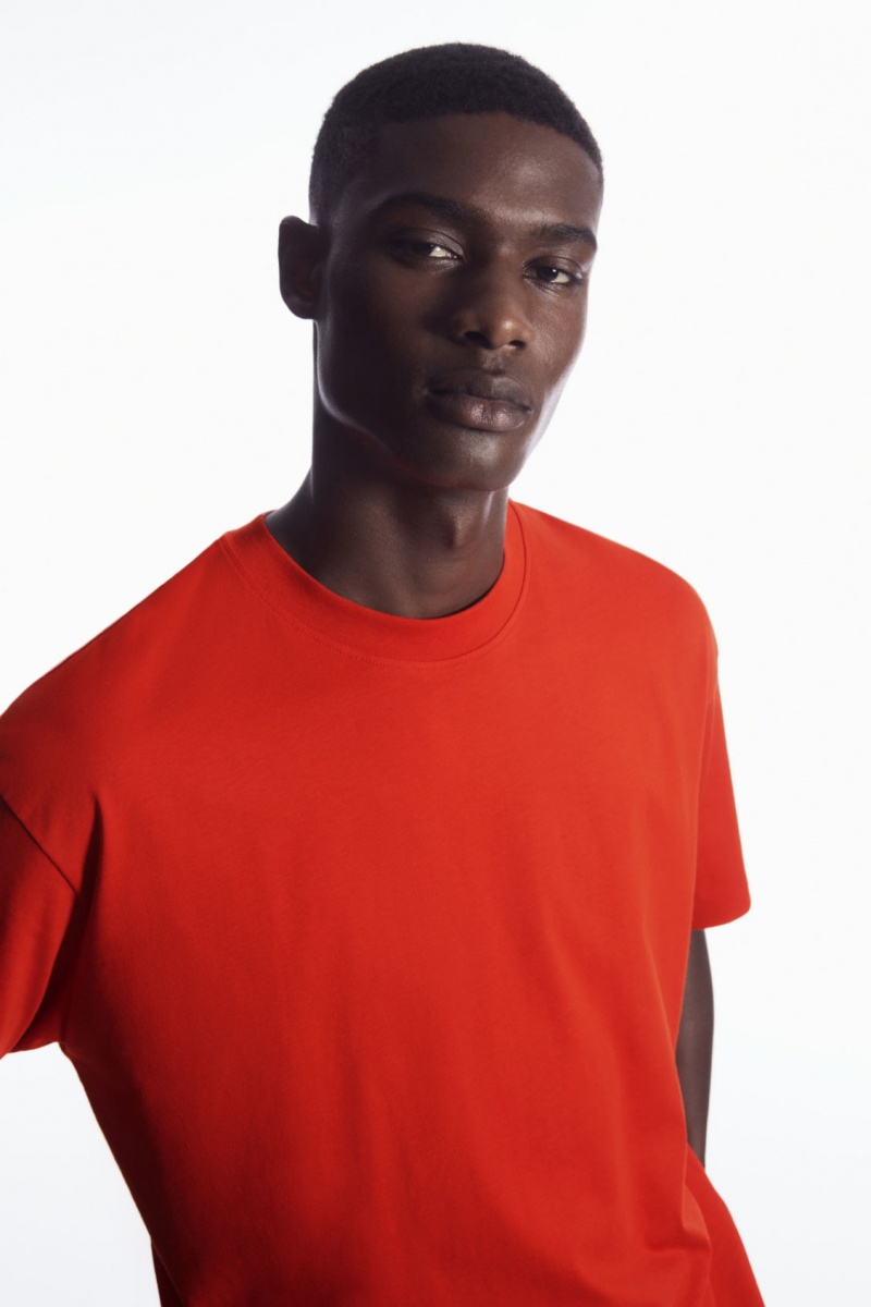 Men's COS The Super Slouch T-Shirt Orange NZ-34MWYQTHJ