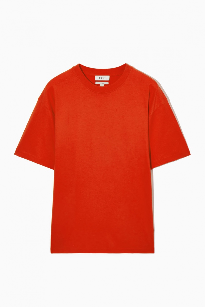 Men's COS The Super Slouch T-Shirt Orange NZ-34MWYQTHJ