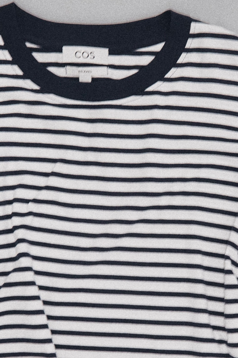 Men's COS The Super Slouch T-Shirt White / Navy NZ-54OGKDIXZ