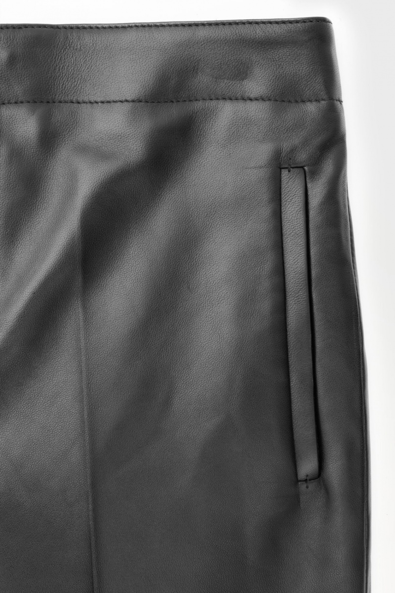 Men's COS The Tailored Leather Pants Black NZ-61LGUFEKA